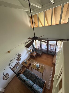 View of the living room from the loft.