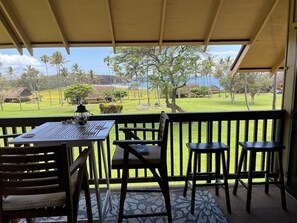 The lanai is great for sipping coffee in the morning and drinks in the evening!