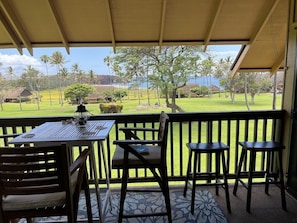 The lanai is great for sipping coffee in the morning and drinks in the evening!
