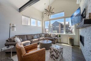 Cozy up in the main level living room