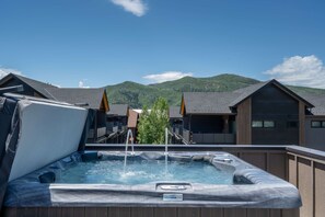 Private hot tub with resort views
