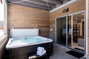 Lower Level Patio with a Private Hot Tub