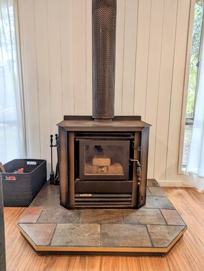Indoor Fireplace. Relax with a wood fire