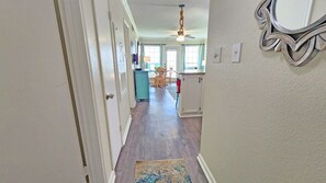 Hallway to kitchen and living room.