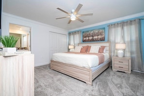 Master bedroom with a King Size bed