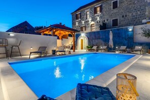 Villa Perina by night.