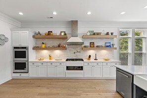 A chef's dream kitchen, fully stocked and loaded.