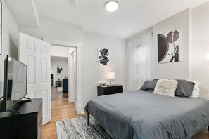 Full bedroom with smart tv