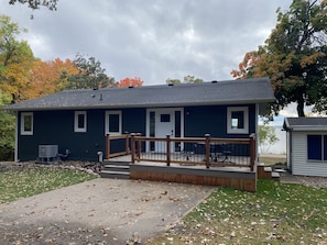 Deck with patio set