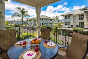 Enjoy breakfast dining on the balcony