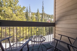 Enjoy your morning coffee on the balcony and listen to the wind whistle through the trees!