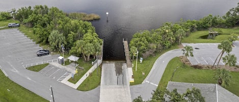 This is the local boat ramp that is less than a mile from the property at Harbor Heights Park