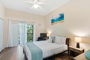 - Magnificent Bedroom of the Condo in Davenport Florida - Private Balcony with seating - Plush Queen Size bed - Recharge in Style and experience Comfort