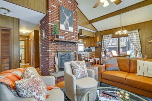 Living Room | Wood-Burning Fireplace