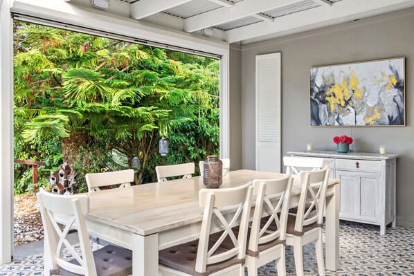 Dining on the veranda