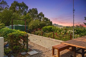 Twilight over the bocce court