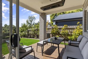 Patio with park views