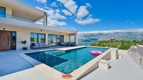 Swimming pool, seaview , mountain Velebit , Paklenica national park 