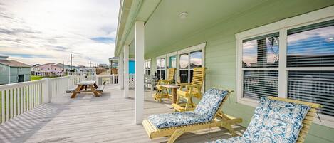 Large deck with ocean views from every seat