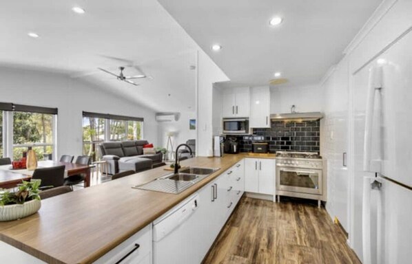 Large modern kitchen with all mod cons