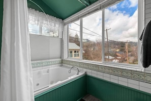 Jetted jacuzzi tub with view