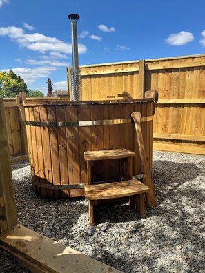 Private wood fired hot tub