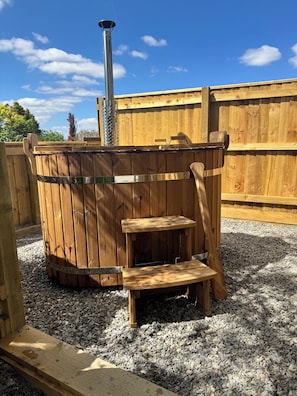 Private wood fired hot tub