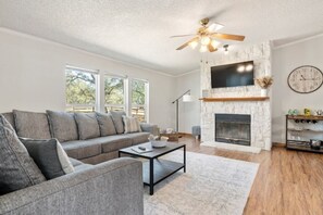 Living area by kitchen.