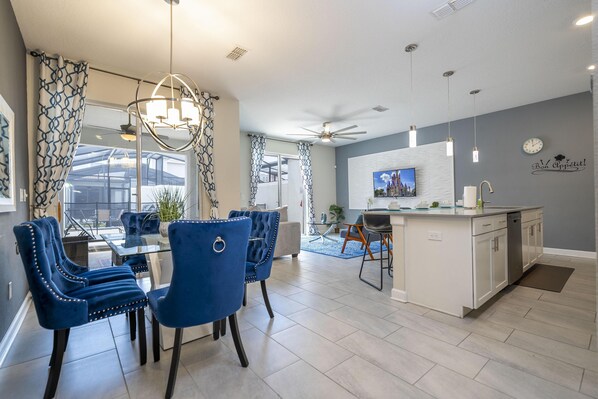 Dining Table + Living Room