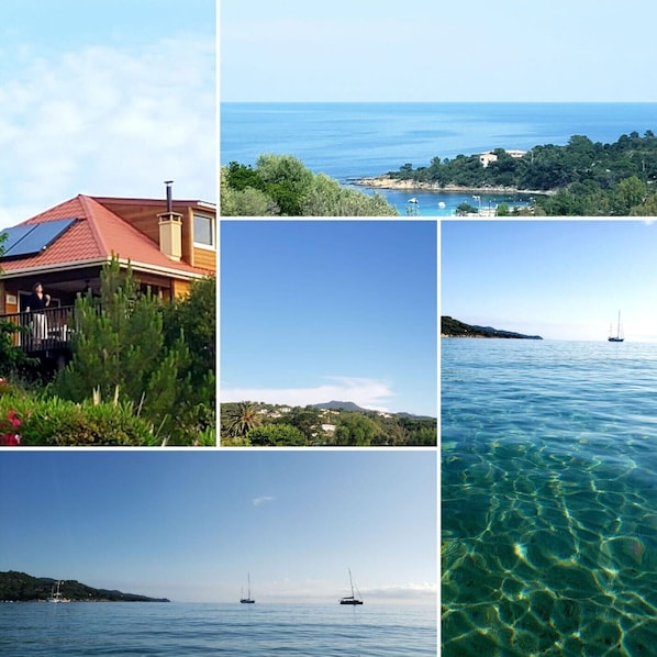 notre Villa à Favone &  sa vue sur la baie avec sa plage aux aspects de lagon