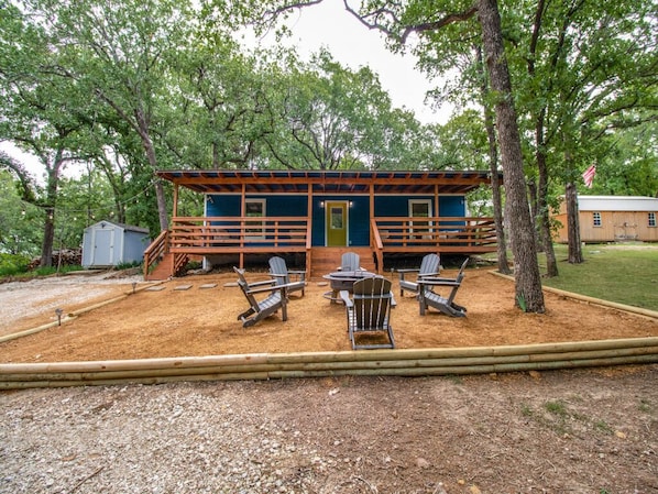 Front of the house with firepit area