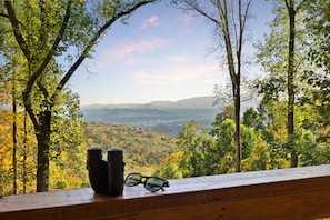 This cabin offers multiple private decks with the best views of the Great Smoky Mountains and Pigeon Forge.