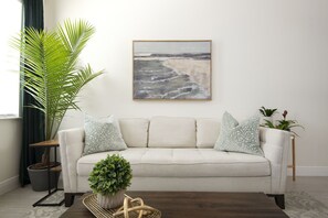 Mid century modern decor…
Lane Crawford couch
Live palm tree