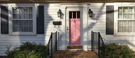 You're home when you find the pink door!