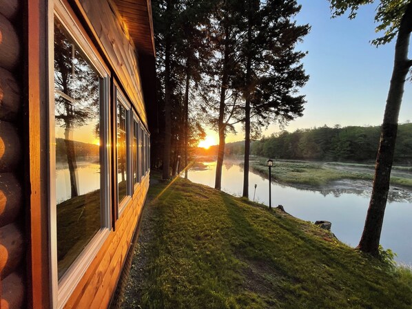 Main Cabin sunrise over the Moose River