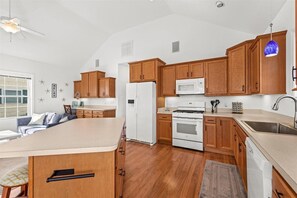 This Spacious Kitchen is Well-Stocked with everything you'll need to make mealtime a Bay Breeze!