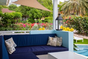 Lounge at pool