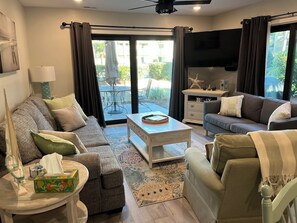 Living room just steps to the pool