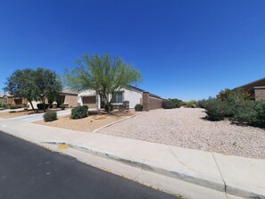 Access to the desert wash and view of the desert. No house nextdoor to you.