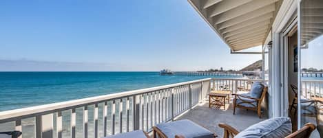 View of the Malibu Pier from the deck.