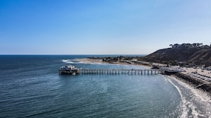 Malibu Pier to the west of our vacation rental unit.