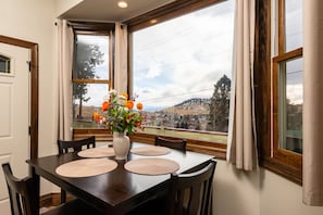 Enjoy the beautiful mountain views from the dining table