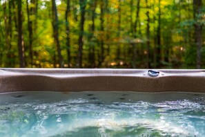 Bask in the sights and sounds of nature from our luxurious 5-person hot tub. 