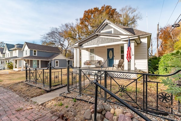 Through the gate and up the steps into your home away from home.