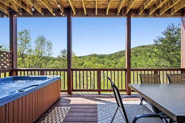 Enjoy the views from the private hot tub!