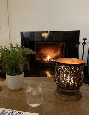 Wood burning fireplace