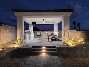 Enjoy the clear nights in the outdoor kitchen!
