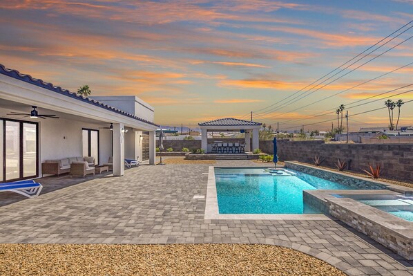 Large backyard, pool, and Cabana with outdoor kitchen!