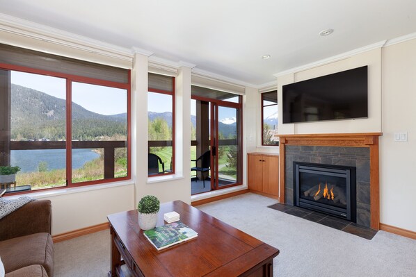 Access the sizeable balcony from the living area