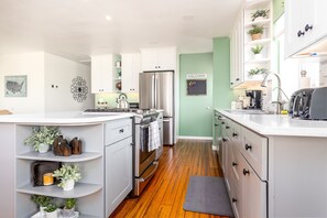 Fully stocked modern kitchen